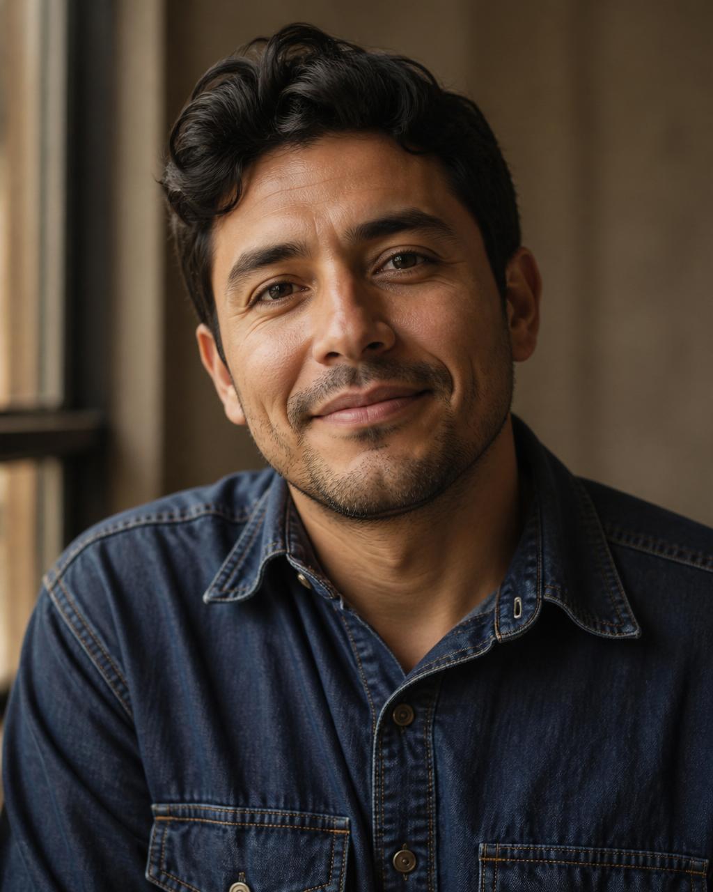 Portrait of Pedro, a construction worker from Guadalajara now living in Houston.