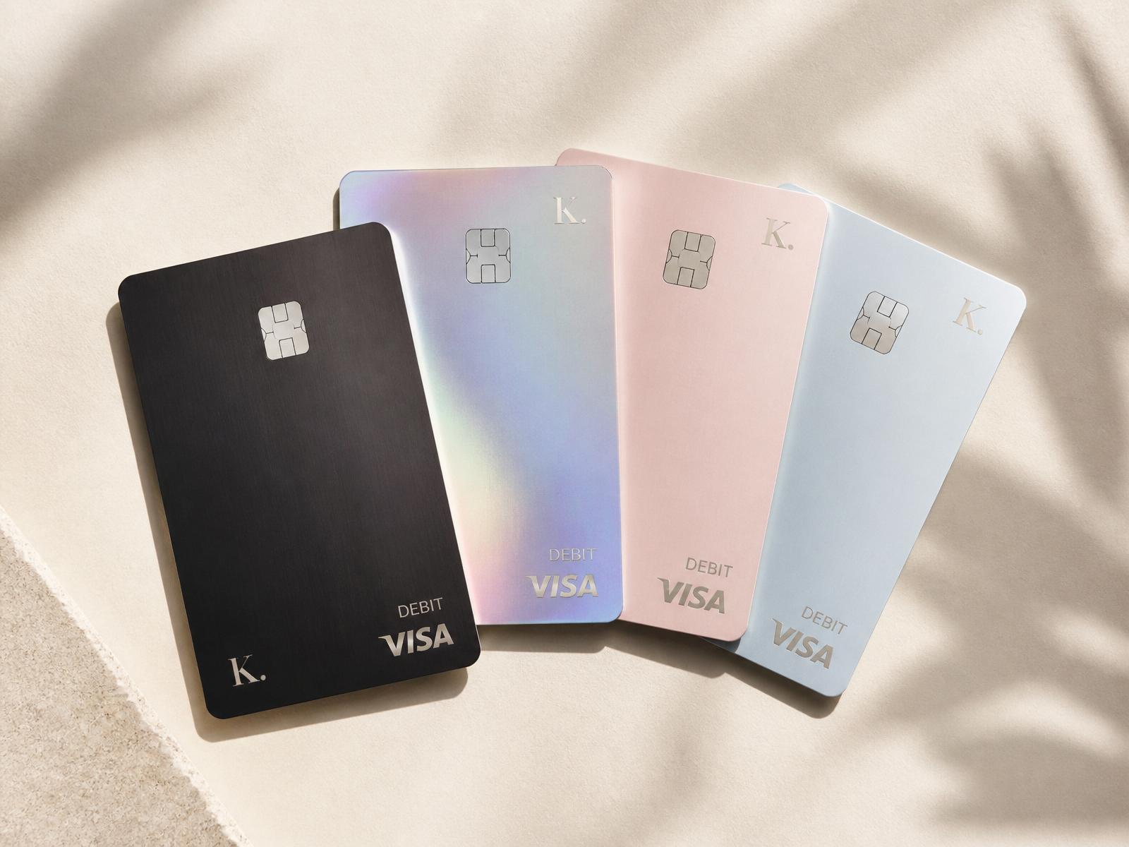 Four Nitro card finishes: matte black metal, holographic, blush, and ice